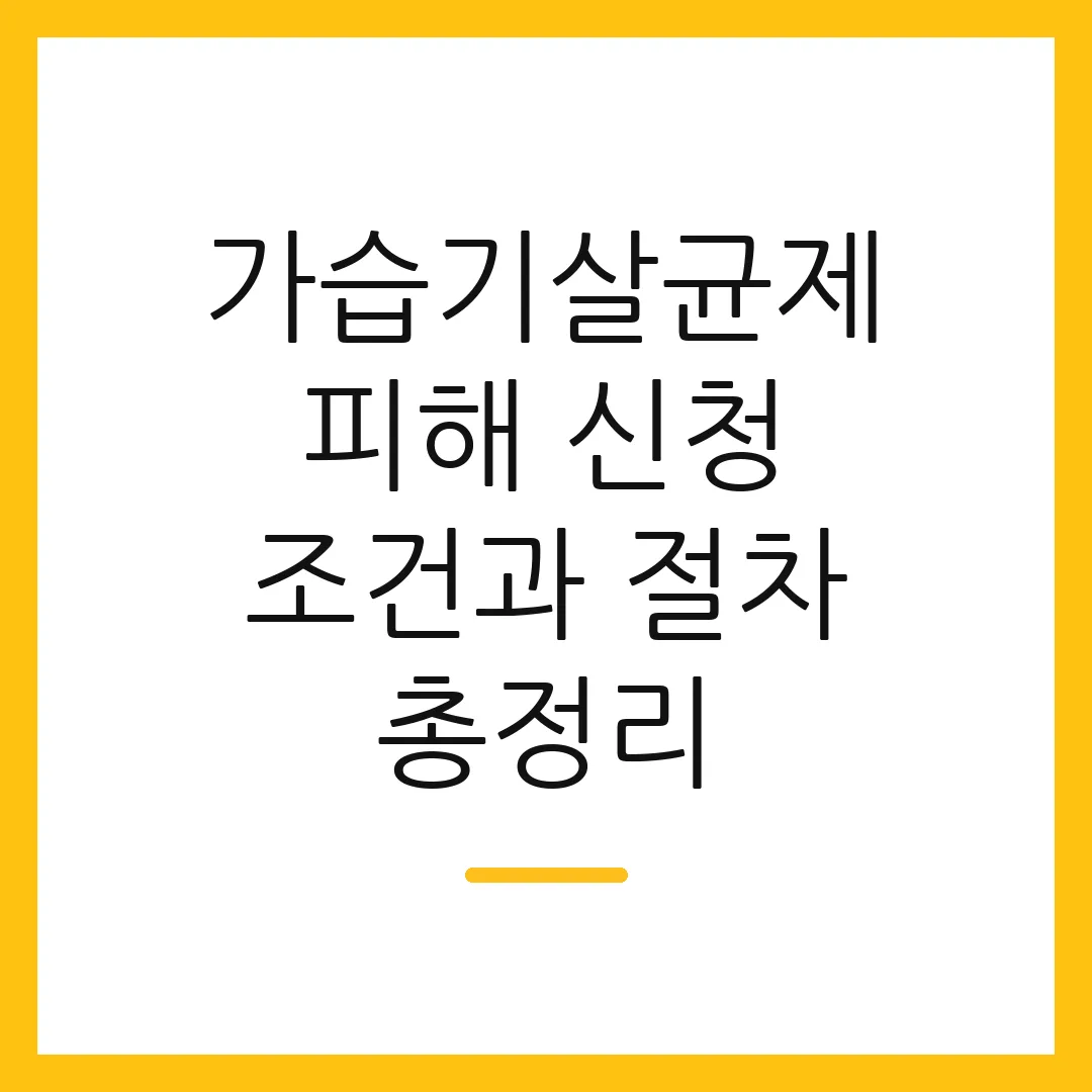 가습기살균제 피해 신청 조건과 절차 총정리