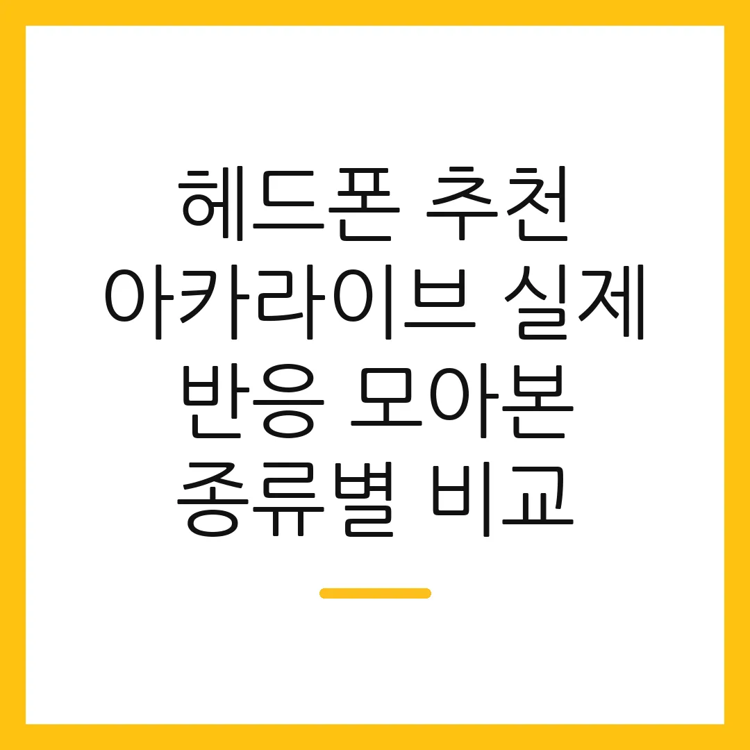 헤드폰 추천 아카라이브 실제 반응 모아본 종류별 비교