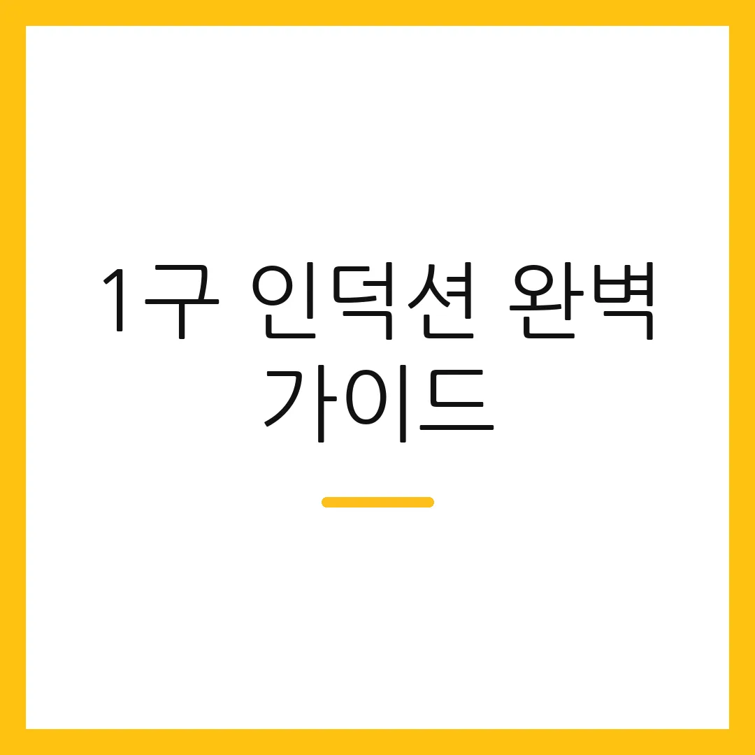 1구 인덕션 완벽 가이드