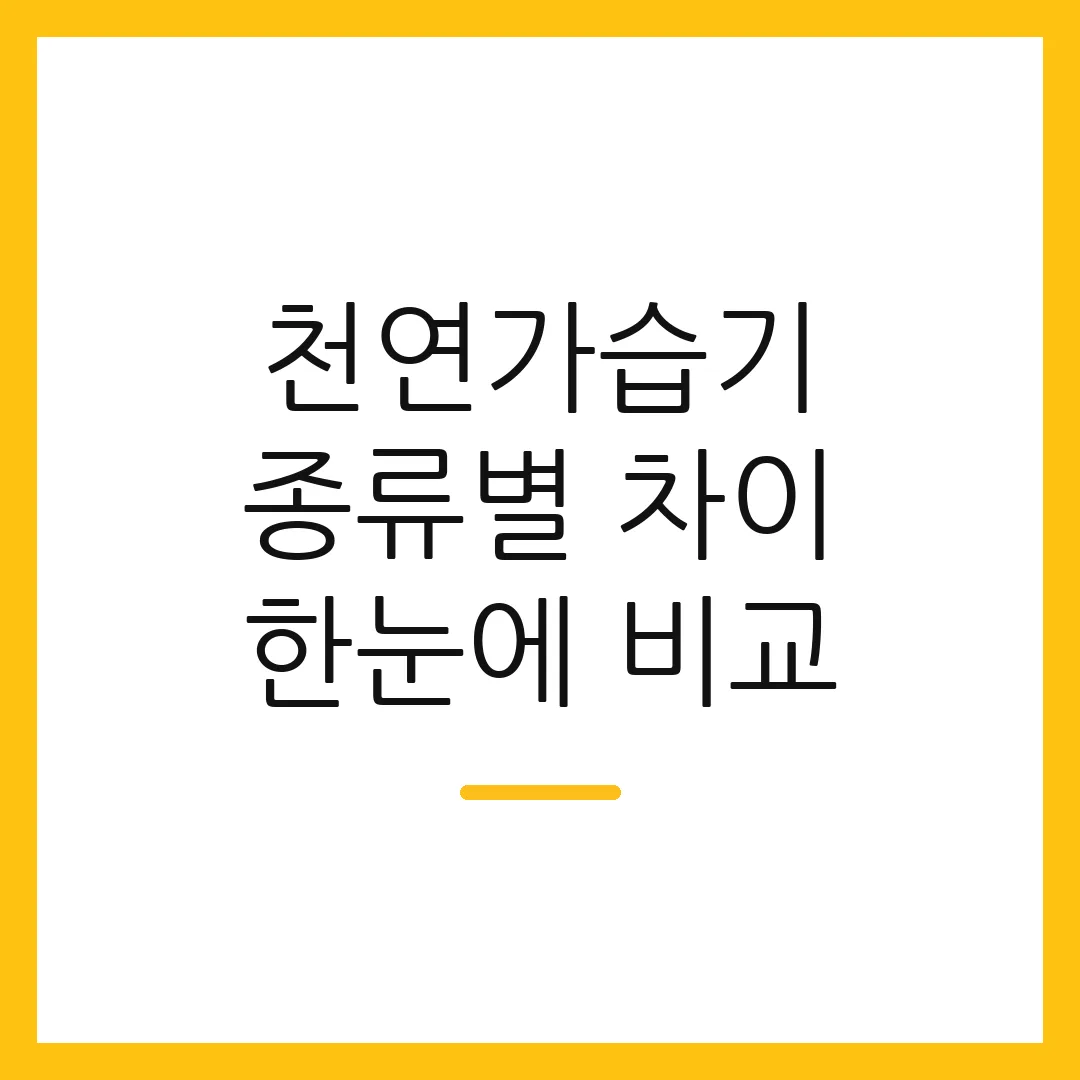 천연가습기 종류별 차이 한눈에 비교